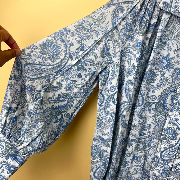 Ann Taylor Boho Paisley Button-down Blouse M - Picture 5 of 10